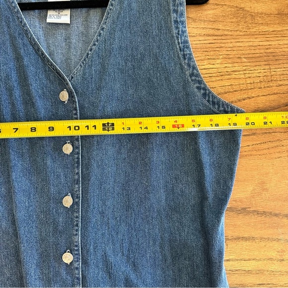 Women’s Denim & Co Denim Button-Down Dress 100% Cotton Blue Vintage Sz Medium - Picture 11 of 12
